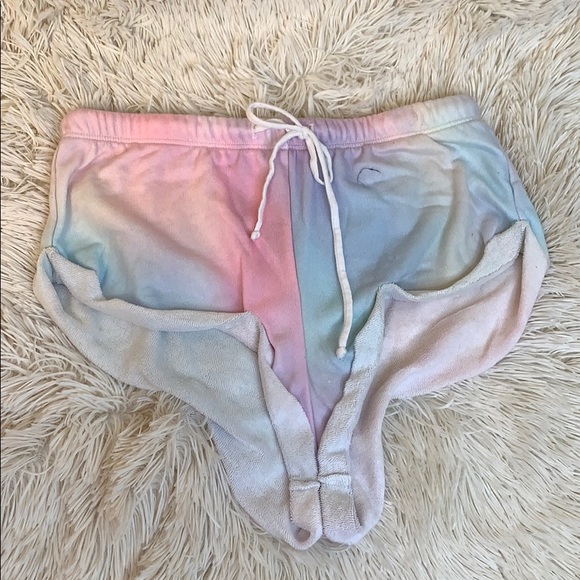 Wildfox Pants - Wildfox sample gym short fairy hologram pastel